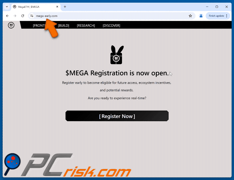Appearance of MegaETH Registration scam