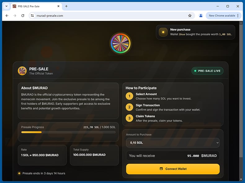 $MURAD presale drainer website (murad-presale[.]com)