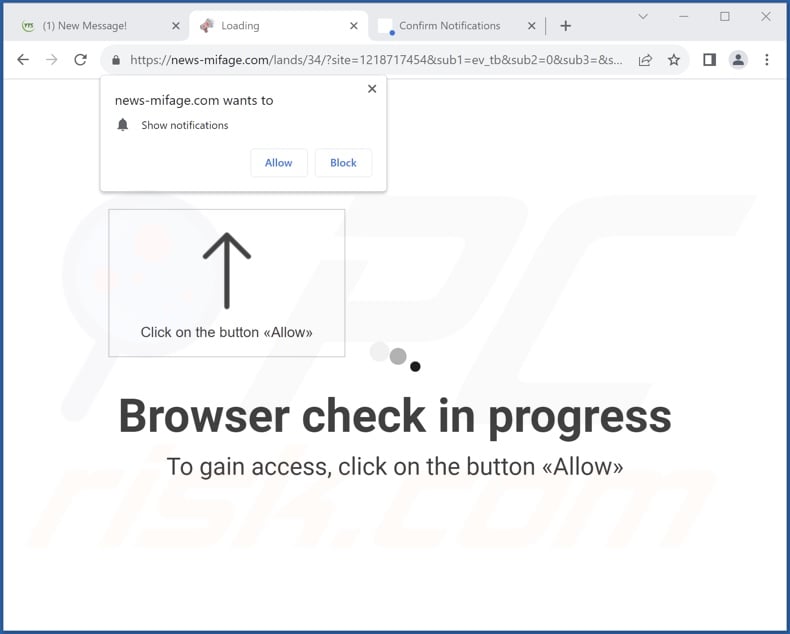 news-mifage[.]com pop-up redirects
