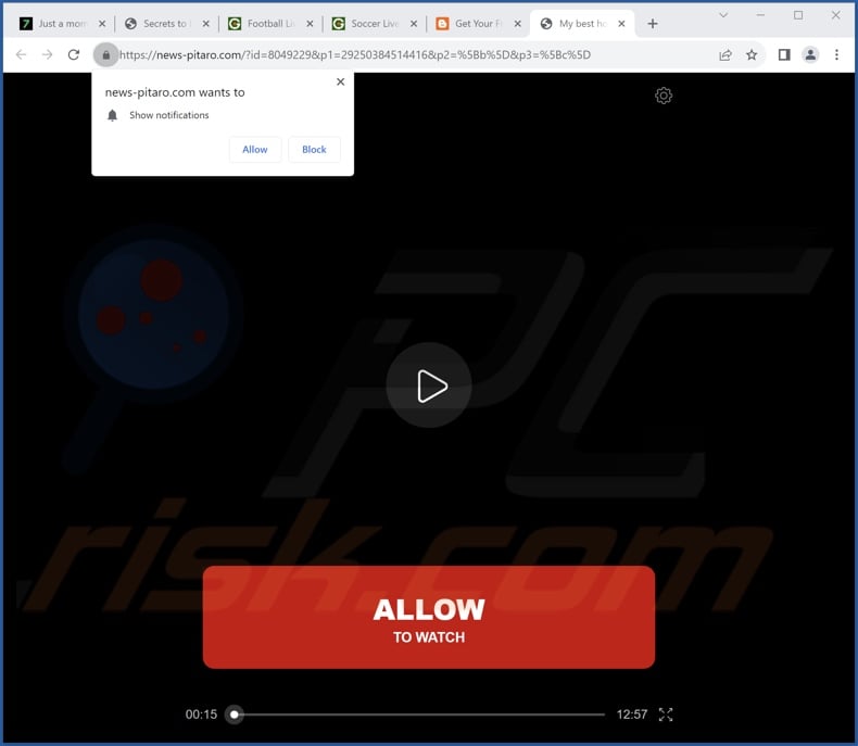 news-pitaro[.]com pop-up redirects