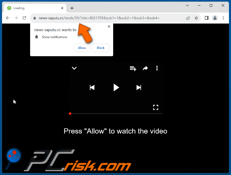 news-saputu[.]cc website appearance (GIF)