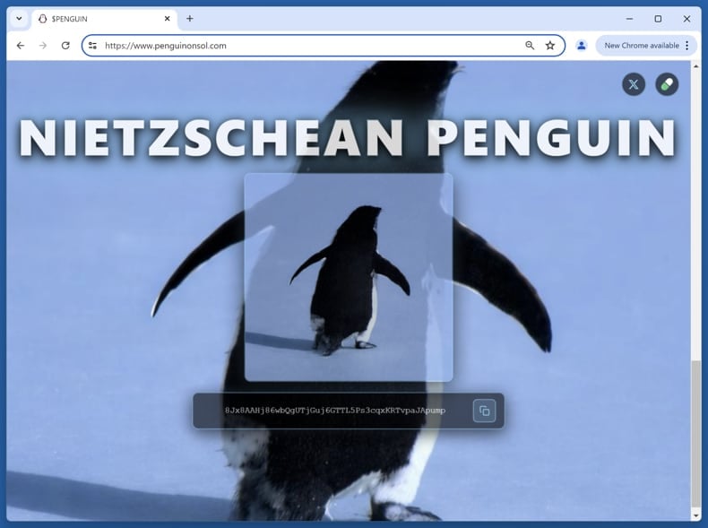 Nietzschean Penguin ($Penguin) Airdrop Scam real website (penguinonsol.com)