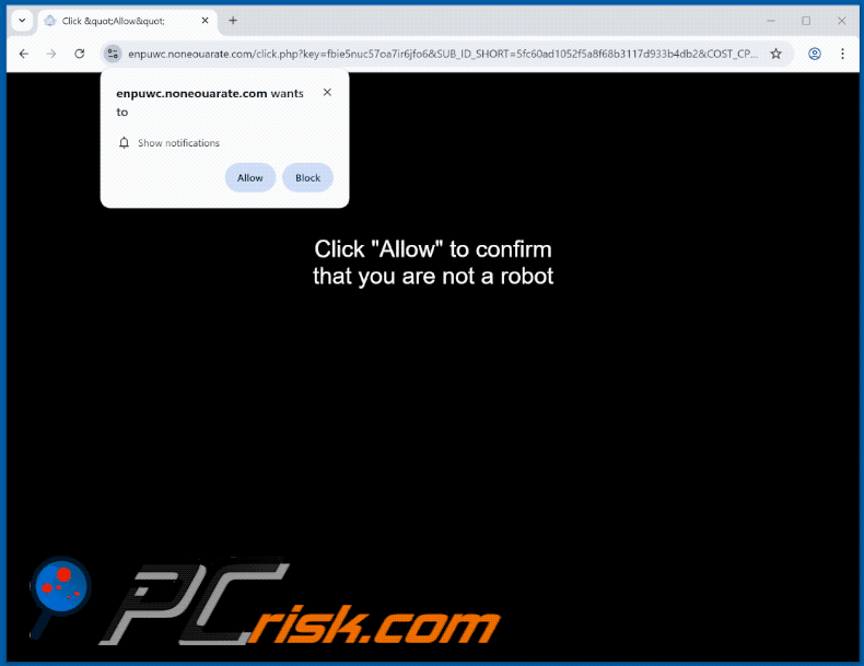noneouarate[.]com website appearance (GIF)