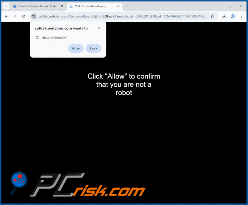 ovitchon[.]com website appearance (GIF)