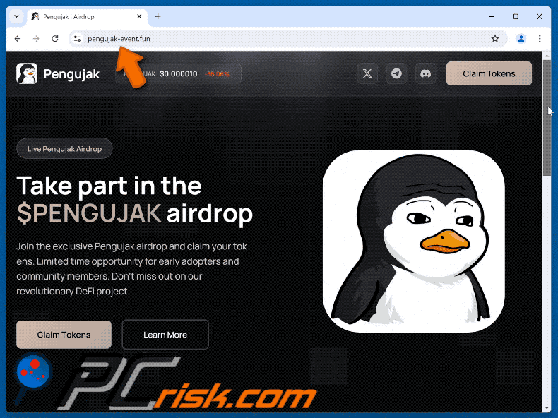 Appearance of Pengujak Airdrop scam