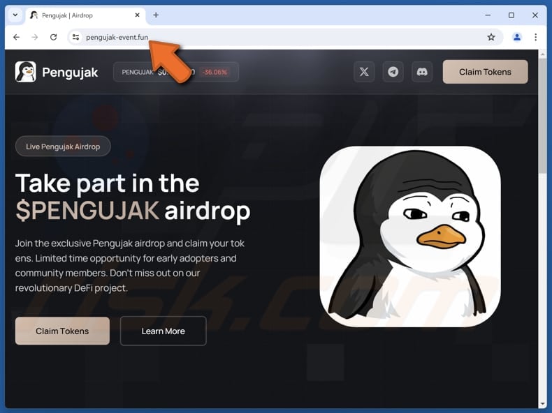 Pengujak Airdrop scam
