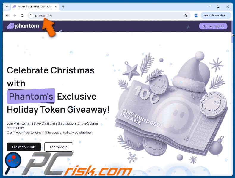 Appearance of Phantom Christmas Giveaway scam