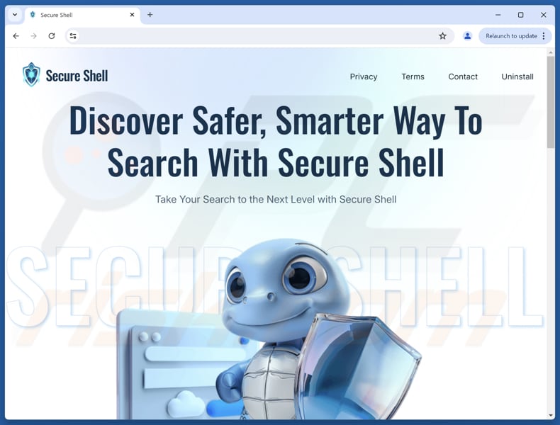 Website used to promote Privacy Guardian by Secure Shell browser hijacker