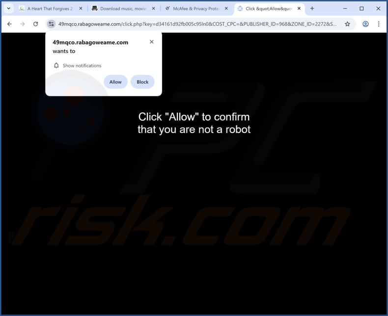 rabagoweame[.]com ads