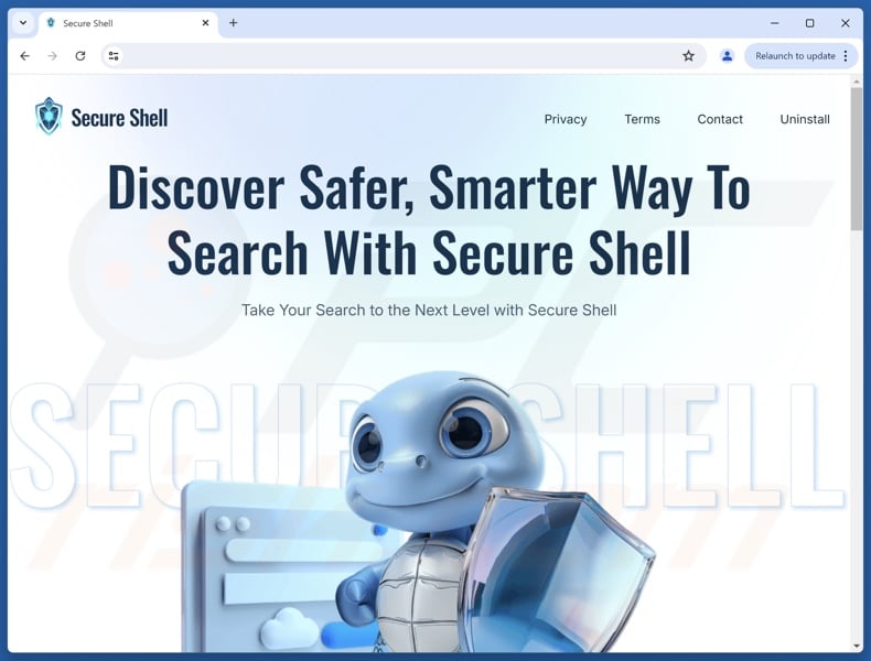 Website used to promote Safe Domains by Secure Shell browser hijacker