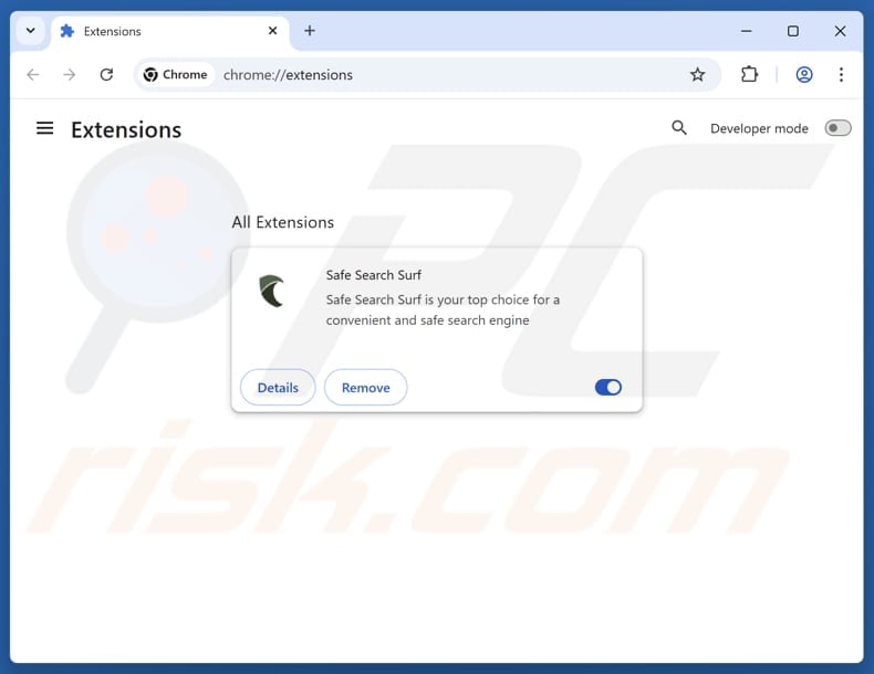 Removing safesearchessurf.com related Google Chrome extensions