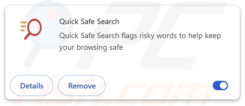 Quick Safe Search browser hijacker