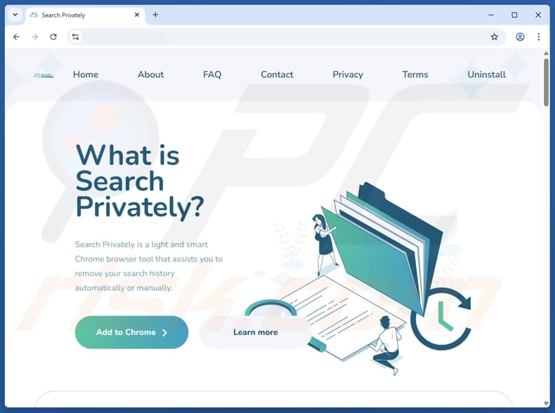 Website used to promote Search Privately browser hijacker