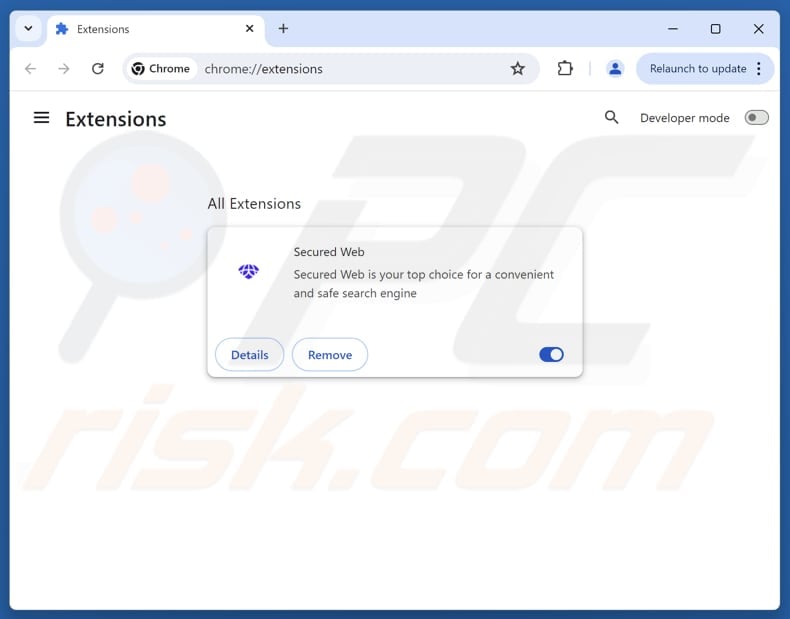 Removing securedwebsearch.com related Google Chrome extensions
