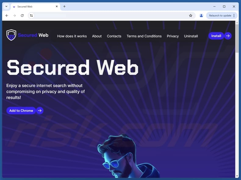 Website used to promote Secured Web browser hijacker