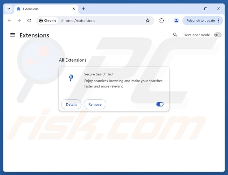Removing securesearchtech.net related Google Chrome extensions