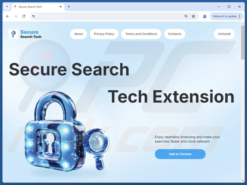 Website used to promote Secure Search Tech browser hijacker