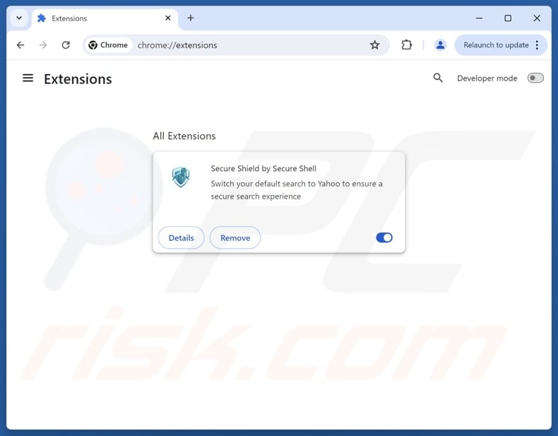 Removing secureshieldsearch.com related Google Chrome extensions
