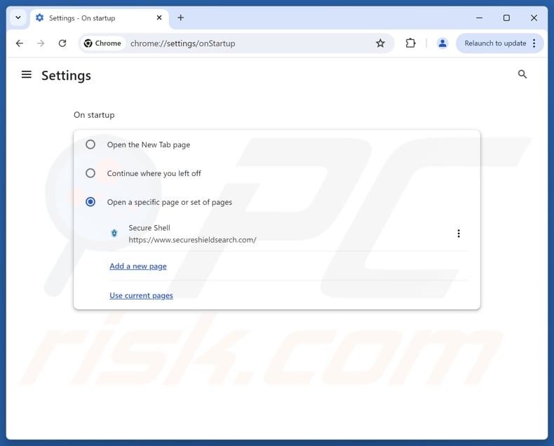 Removing secureshieldsearch.com from Google Chrome homepage