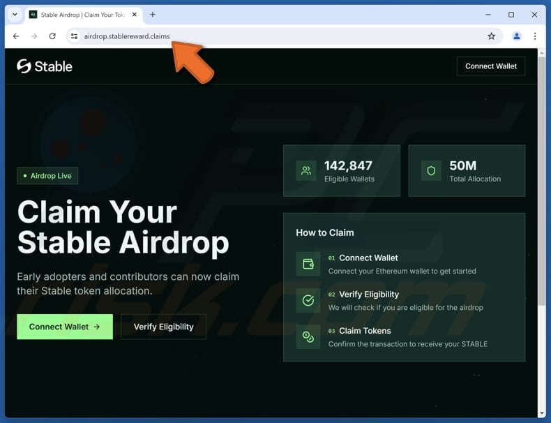 Stable Airdrop scam