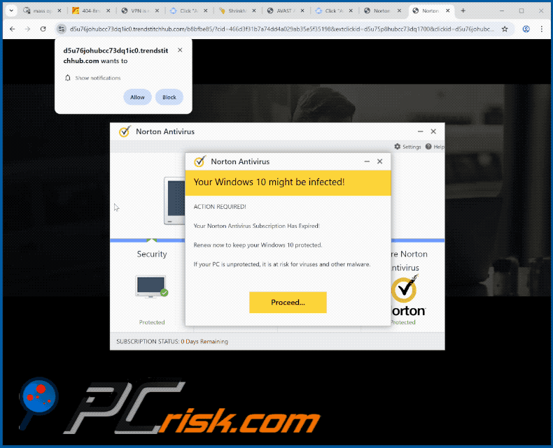 trendstitchhub[.]com website appearance (GIF)