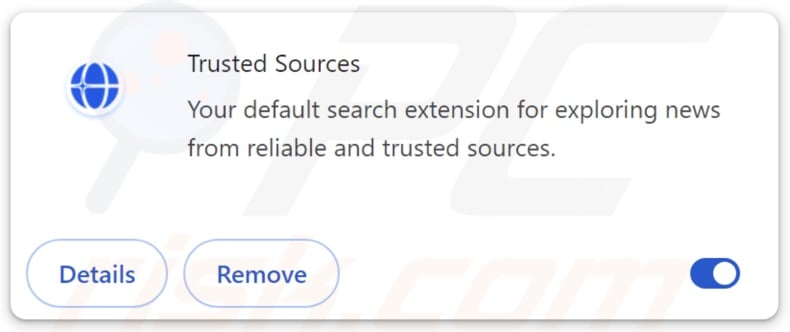 Trusted Sources browser hijacker