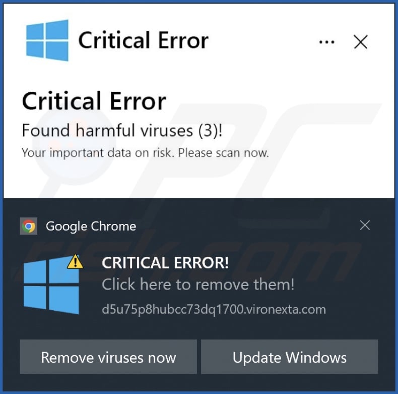Ad delivered by the vironexta[.]com webpage