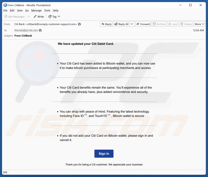 Email Account Failure Notice email spam campaign