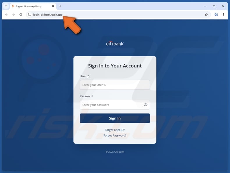 We Have Updated Your Citi Debit Card Email Scam phishing page