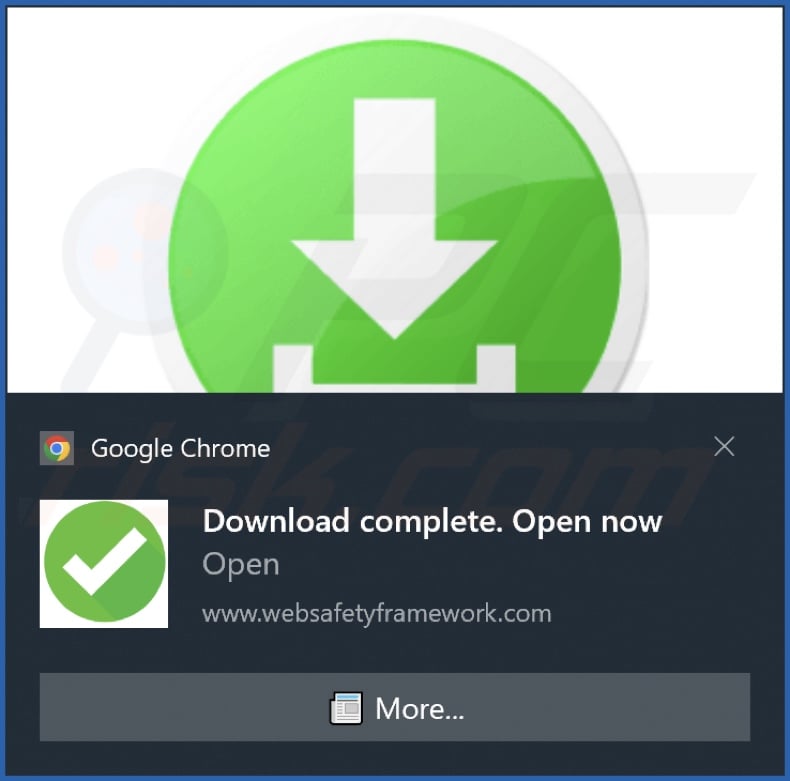 Ad delivered by the websafetyframework[.]com webpage