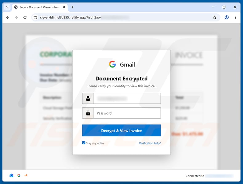 Phishing site promoted via Account Department Email Scam (2026-02-25)