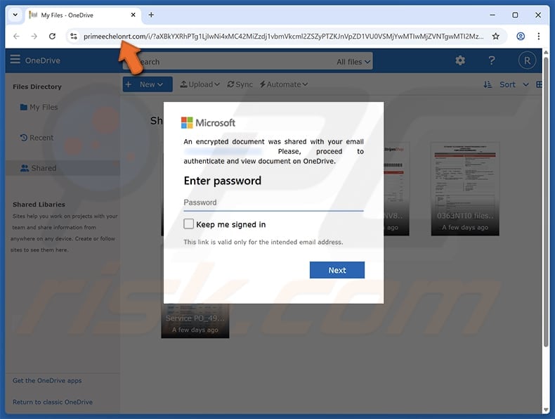 Document Has Been Shared With You On SharePoint Email Scam fake website