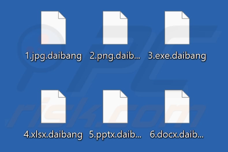 Files encrypted by EagleLocker ransomware (.daibang extension)