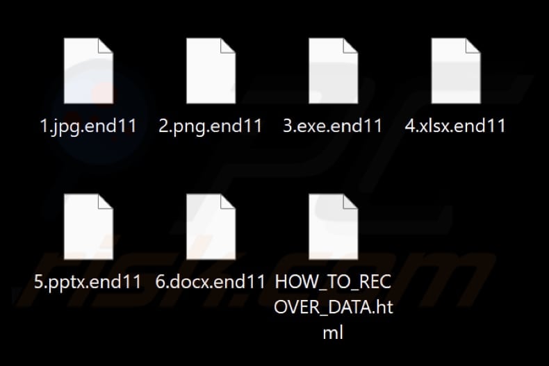 Files encrypted by End ransomware (.end11 extension)