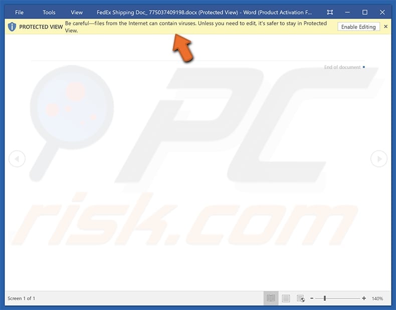 FedEx Express - Your Shipments Were Received Email Virus attachment