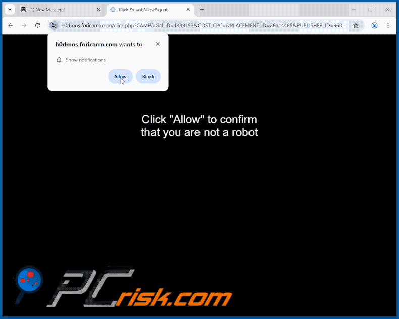 foricarm[.]com website appearance (GIF)