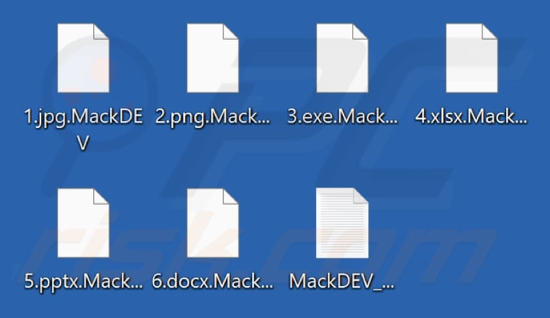 Files encrypted by MackDEV ransomware (.MackDEV extension)