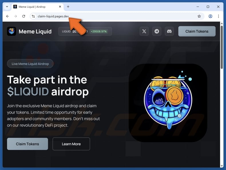 Meme Liquid ($LIQUID) Airdrop scam