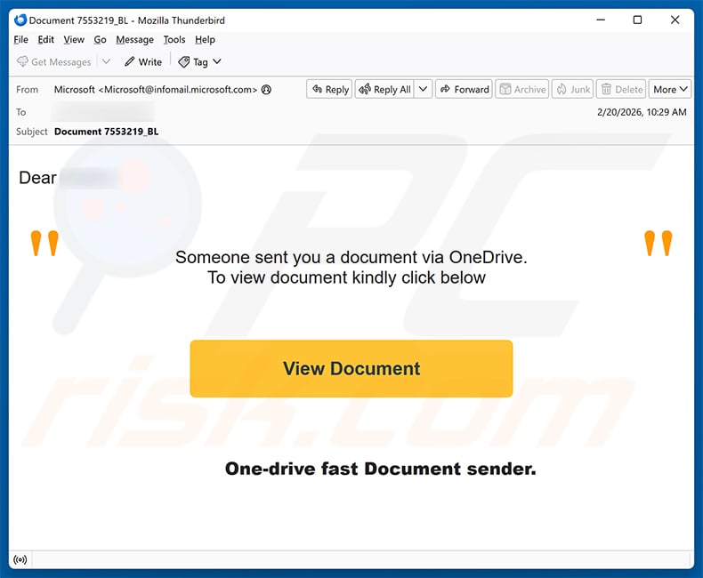 OneDrive - You Received Some Files Email Scam (2026-02-25)