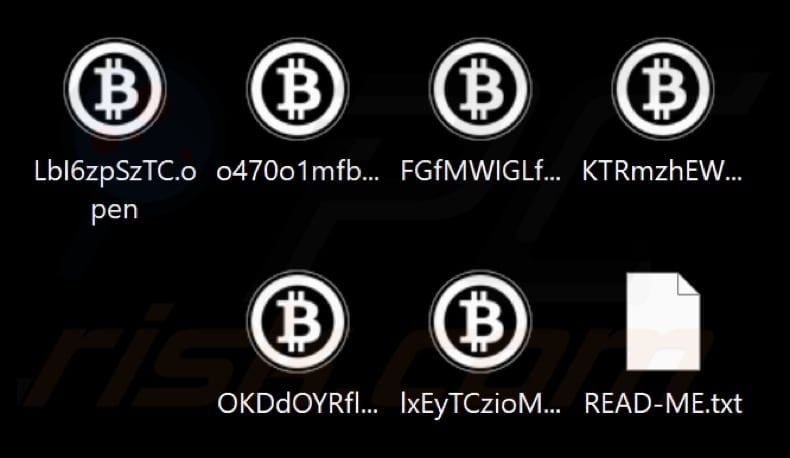 Files encrypted by Open ransomware (.open extension)