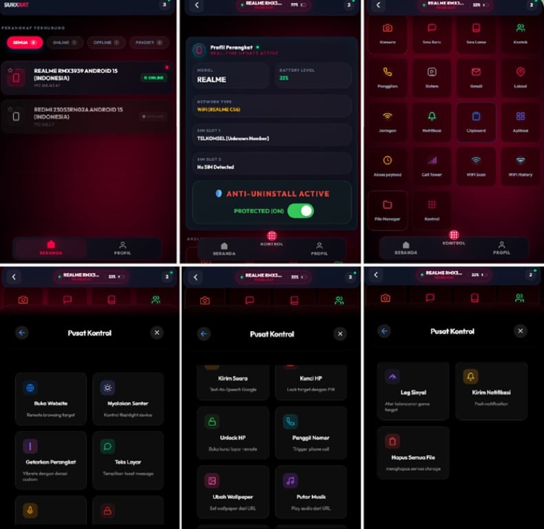 SURXRAT malware admin panel (source cyble.com)