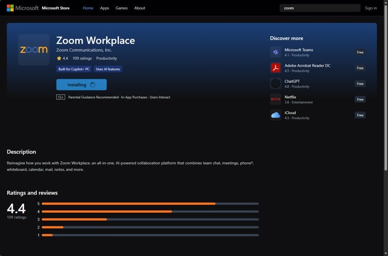 Trojanized Teramind Software fake Zoom website source malwarebytes.com