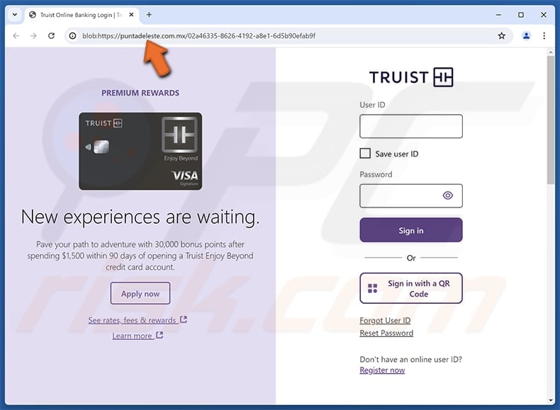 Truist - Online Banking Access Locked Email Scam fake website