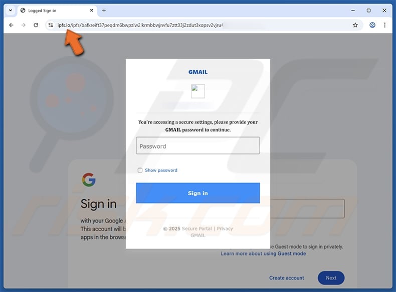 Webmail - Email Account Closure Scam fake website