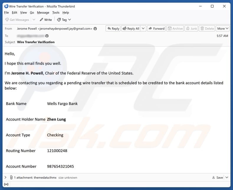 Email Account Failure Notice email spam campaign