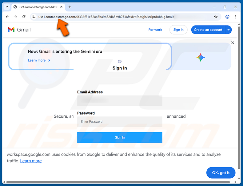 Phishing site promoted via Your Cloud Storage Is Almost Full Email Scam (2026-02-18)