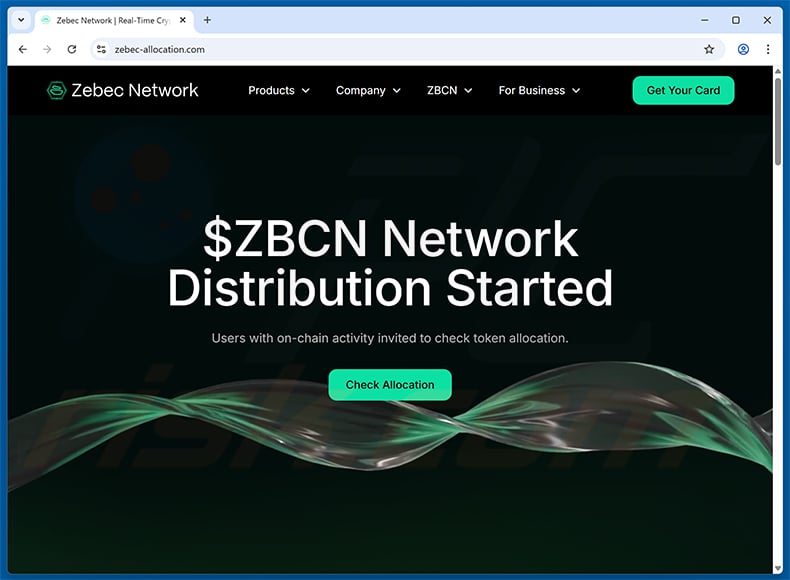 Zebec Network distribution rewards (zebec-allocation[.]com)
