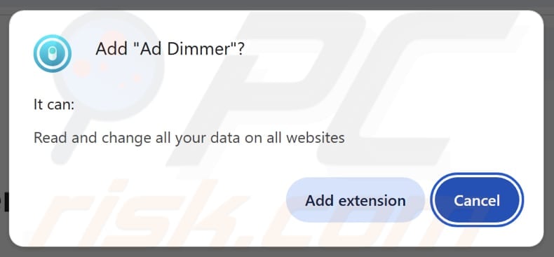 Ad Dimmer adware permissions