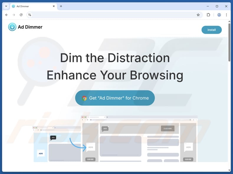Ad Dimmer adware promoter