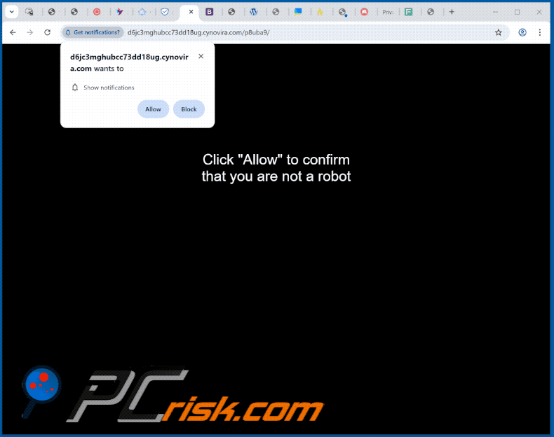 cynovira[.]com website appearance (GIF)